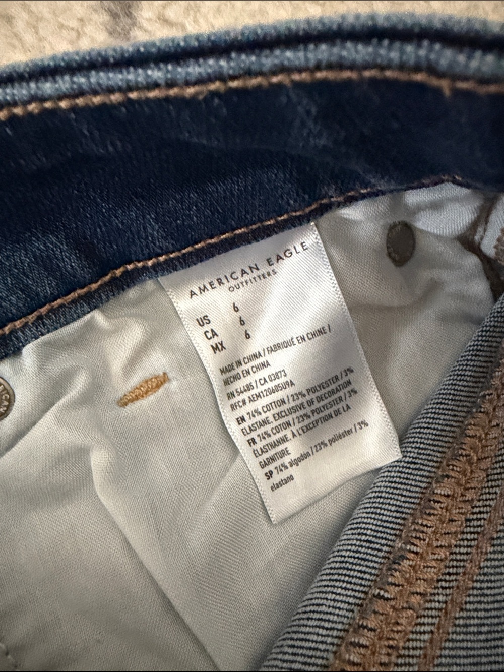 American Eagle The Dream Short Dark Indigo Distressed Denim Shorts - Picture 6 of 6